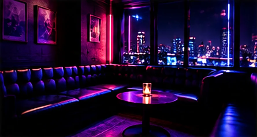 夜景が見えるソファ席